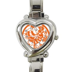 Chinese Zodiac Horoscope Zhen Icon Star Orangechicken Heart Italian Charm Watch by Mariart