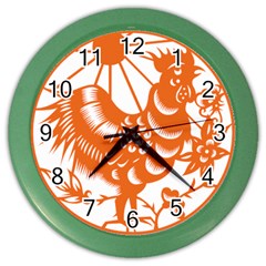 Chinese Zodiac Horoscope Zhen Icon Star Orangechicken Color Wall Clocks by Mariart
