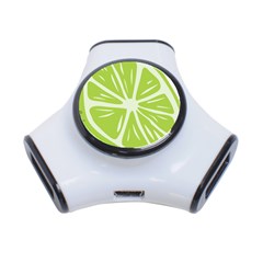 Gerald Lime Green 3-port Usb Hub by Mariart