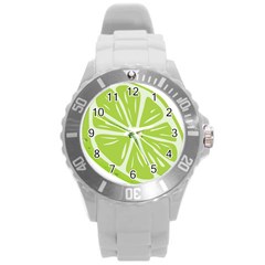 Gerald Lime Green Round Plastic Sport Watch (l) by Mariart