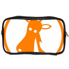 Giraffe Animals Face Orange Toiletries Bags 2-side by Mariart