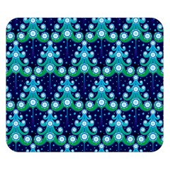 Christmas Tree Snow Green Blue Double Sided Flano Blanket (small)  by Mariart