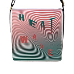 Heat Wave Chevron Waves Red Green Flap Messenger Bag (l)  by Mariart