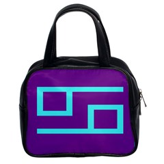 Illustrated Position Purple Blue Star Zodiac Classic Handbags (2 Sides)