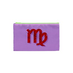 Illustrated Zodiac Purple Red Star Polka Cosmetic Bag (xs) by Mariart