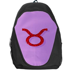 Illustrated Zodiac Purple Red Star Polka Circle Backpack Bag by Mariart