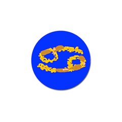 Illustrated 69 Blue Yellow Star Zodiac Golf Ball Marker (4 Pack) by Mariart