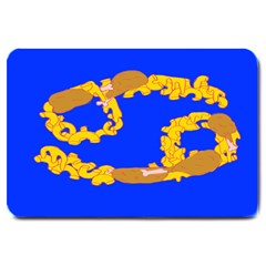 Illustrated 69 Blue Yellow Star Zodiac Large Doormat  by Mariart