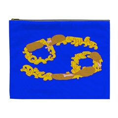 Illustrated 69 Blue Yellow Star Zodiac Cosmetic Bag (xl)