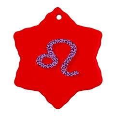 Illustrated Zodiac Red Purple Star Polka Dot Ornament (snowflake) by Mariart