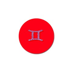 Illustrated Zodiac Red Purple Star Polka Dot Grey Golf Ball Marker