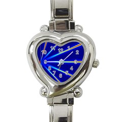 Light Neon Blue Heart Italian Charm Watch by Mariart