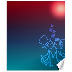 Love Valentine Kiss Purple Red Blue Romantic Canvas 8  X 10  by Mariart