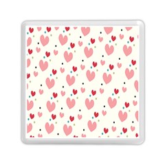 Love Heart Pink Polka Valentine Red Black Green White Memory Card Reader (square)  by Mariart
