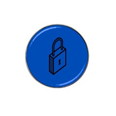Padlock Love Blue Key Hat Clip Ball Marker (4 Pack) by Mariart