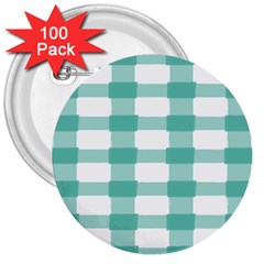 Plaid Blue Green White Line 3  Buttons (100 Pack)  by Mariart