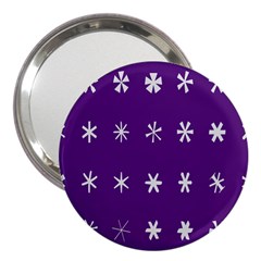 Purple Flower Floral Star White 3  Handbag Mirrors by Mariart