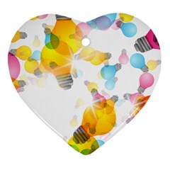 Lamp Color Rainbow Light Heart Ornament (two Sides) by Mariart
