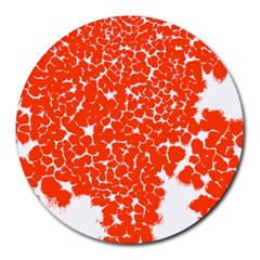 Red Spot Paint White Round Mousepads by Mariart
