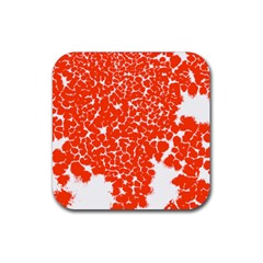 Red Spot Paint White Rubber Coaster (square) 