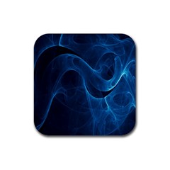 Smoke White Blue Rubber Coaster (square)  by Mariart