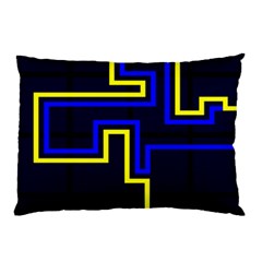 Tron Light Walls Arcade Style Line Yellow Blue Pillow Case by Mariart