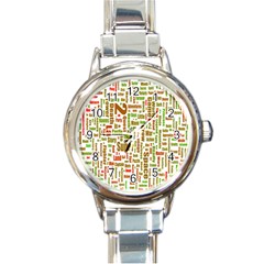 Screen Source Serif Text Round Italian Charm Watch by Mariart