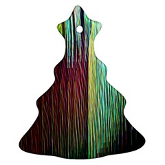 Screen Shot Line Vertical Rainbow Christmas Tree Ornament (two Sides) by Mariart