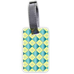 Yellow Blue Diamond Chevron Wave Luggage Tags (two Sides) by Mariart