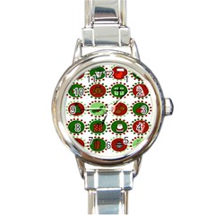 Christmas Round Italian Charm Watch by Mariart