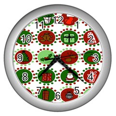 Christmas Wall Clocks (silver)  by Mariart