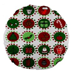 Christmas Large 18  Premium Flano Round Cushions by Mariart