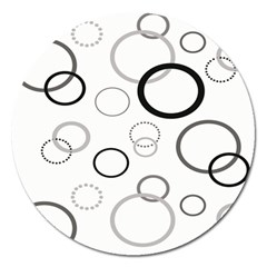 Circle Round Black Grey Magnet 5  (round) by Mariart