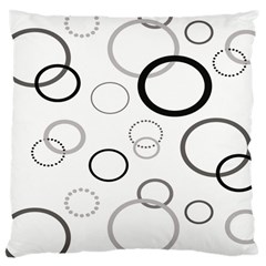 Circle Round Black Grey Large Cushion Case (two Sides) by Mariart