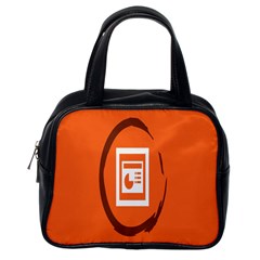 Circles Orange Classic Handbags (one Side)