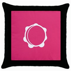 Circle White Pink Throw Pillow Case (black)