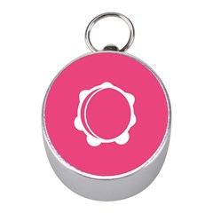 Circle White Pink Mini Silver Compasses by Mariart