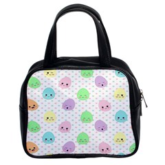 Egg Easter Smile Face Cute Babby Kids Dot Polka Rainbow Classic Handbags (2 Sides) by Mariart