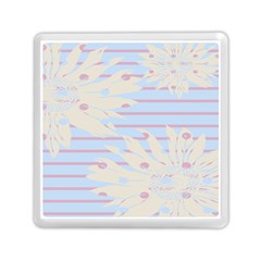 Flower Floral Sunflower Line Horizontal Pink White Blue Memory Card Reader (square)  by Mariart