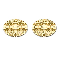 Geometric Seamless Aztec Gold Cufflinks (oval) by Mariart