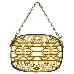 Geometric Seamless Aztec Gold Chain Purses (two Sides) 