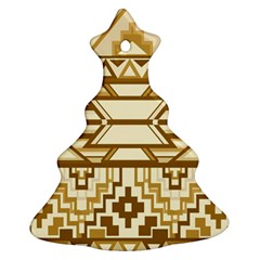 Geometric Seamless Aztec Gold Ornament (christmas Tree) 