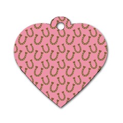 Horse Shoes Iron Pink Brown Dog Tag Heart (two Sides) by Mariart