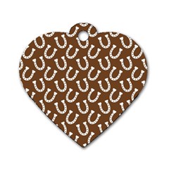 Horse Shoes Iron White Brown Dog Tag Heart (two Sides) by Mariart