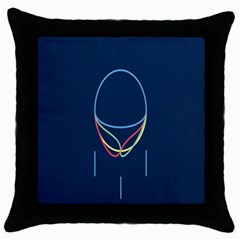 Line Light Blue Green Red Yellow Throw Pillow Case (black) by Mariart