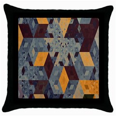 Apophysis Isometric Tessellation Orange Cube Fractal Triangle Throw Pillow Case (black)