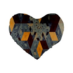 Apophysis Isometric Tessellation Orange Cube Fractal Triangle Standard 16  Premium Flano Heart Shape Cushions by Mariart