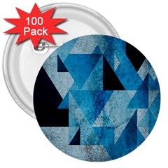 Plane And Solid Geometry Charming Plaid Triangle Blue Black 3  Buttons (100 Pack)  by Mariart