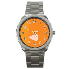 Screen Shot Circle Animations Orange White Line Color Sport Metal Watch
