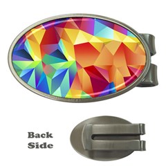 Triangles Space Rainbow Color Money Clips (oval) 